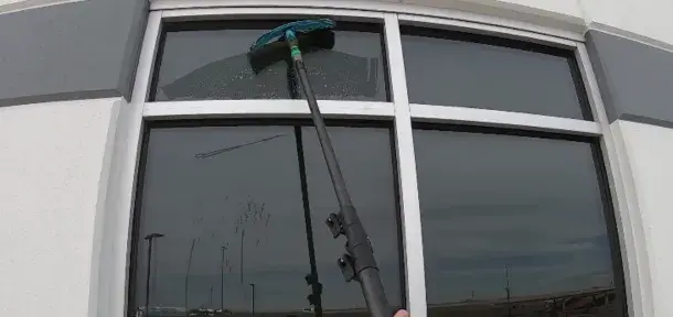 Step 1 of our Window Cleaning San Clemente process