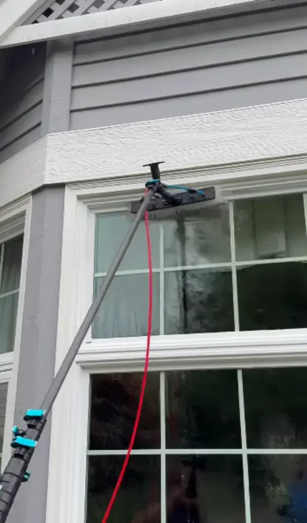 Window Cleaning using water-fed pole