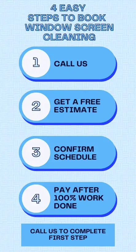 Window Screen Cleaning Booking Guide Infographic Window Screen Cleaning Booking Guide Infographic
