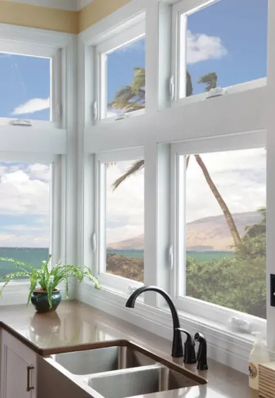 Beach Home window with ocean view