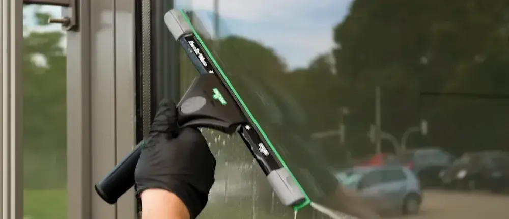 window cleaning with a Squeegee